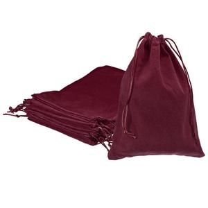Patikil Velvet Drawstring Bag Burgundy